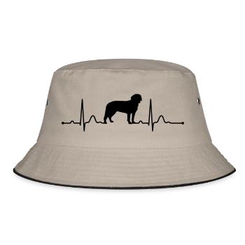 ENTLEBUCHER SENNENHUND heartbeat Herzschlag - Bucket Hat - Khaki/Schwarz - Vorne