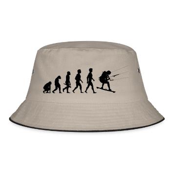 surfen surfboard windsurfen surfer wellenreiten13 - Bucket Hat - Khaki/Schwarz - Vorne