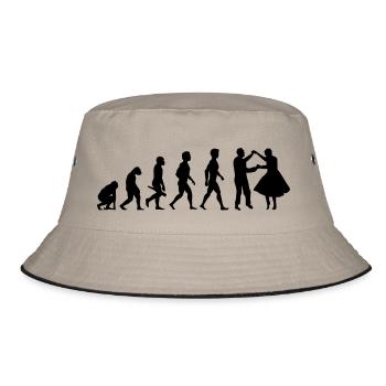 tanzen musik walzer tango disco tanz9 - Bucket Hat - Khaki/Schwarz - Vorne