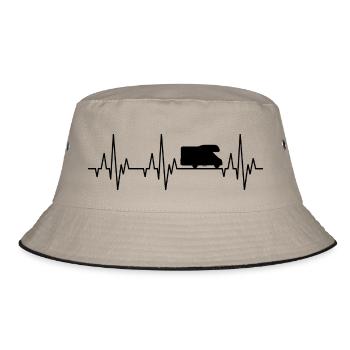 Heartbeat ECG camper caravan camper camper camper van - Bucket Hat - khaki/black - Front