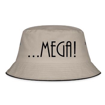Mega Schwarz - Bucket Hat - Khaki/Schwarz - Vorne