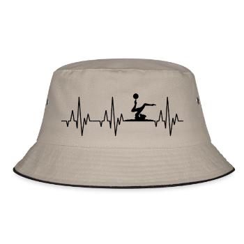 Herzschlag EKG Gymnastik Turnen Akrobatik Sport - Bucket Hat - Khaki/Schwarz - Vorne