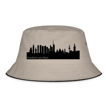 Frankfurt Skyline - Bucket Hat - Khaki/Schwarz - Vorne