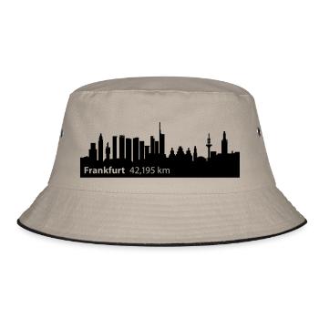 Frankfurt Marathon 42,195km - City Marathon FFM - Bucket Hat - Khaki/Schwarz - Vorne