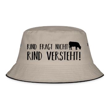 Rind fragt nicht - Bucket Hat - Khaki/Schwarz - Vorne