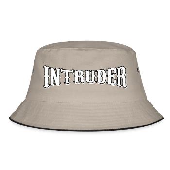 intruder hacker intruder clan sticker computer - Bucket Hat - khaki/black - Front