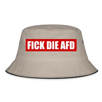 Fick die afd - Bucket Hat - Khaki/Schwarz - Vorne