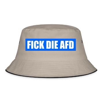 Fick die afd - Bucket Hat - Khaki/Schwarz - Vorne