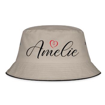 Amelie Name Heart - Bucket Hat - khaki/black - Front