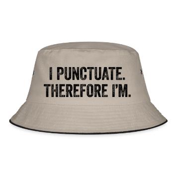 Sarcasm for grammar fans - Bucket Hat - khaki/black - Front