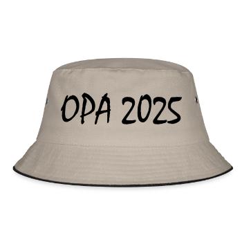 Opa 2025 - Bucket Hat - Khaki/Schwarz - Vorne