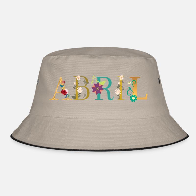 ABRIL Name mit Blumen geschmückt Bucket Hat
