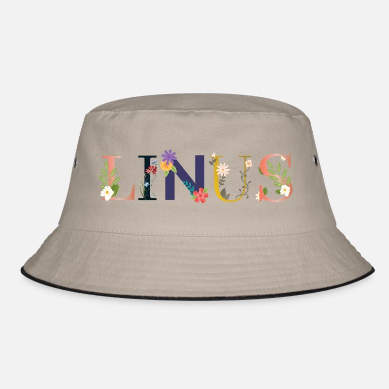 LINUS Name mit Blumen geschmückt Bucket Hat
