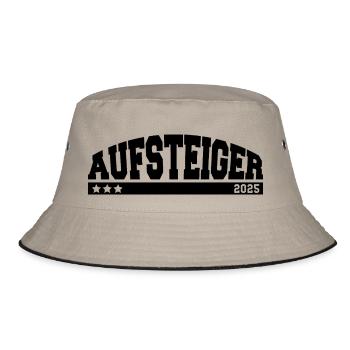 Aufsteiger 2025 Aufstieg Fußball Handball - Bucket Hat - Khaki/Schwarz - Vorne