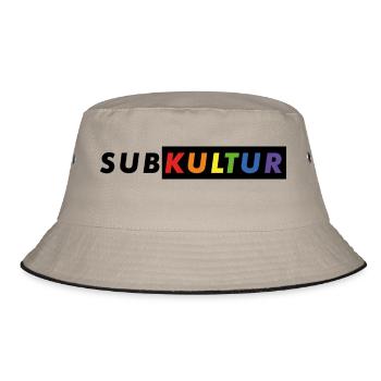 Subkultur Logo CSD#2 - Bucket Hat - Khaki/Schwarz - Vorne