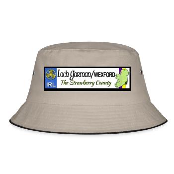 Wexford Strawberry County Heritage Banner - Bucket Hat - Khaki/Schwarz - Vorne