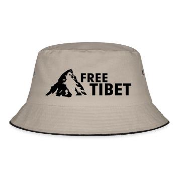 Free Tibet - Bucket Hat - Khaki/Schwarz - Vorne