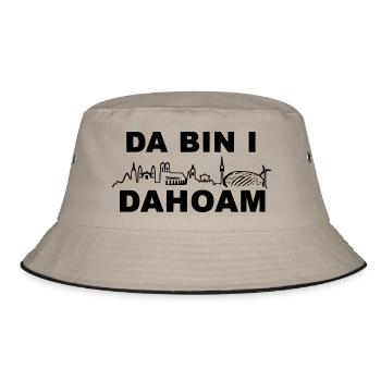 Da bin I Dahoam - Bucket Hat - Khaki/Schwarz - Vorne