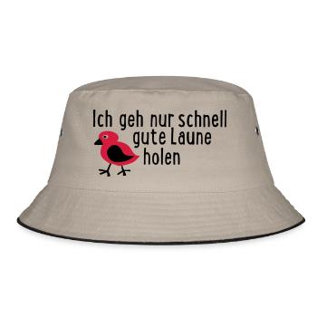 gute Laune - Bucket Hat - Khaki/Schwarz - Vorne