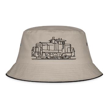 Diesel-Lokomotive - Bucket Hat - Khaki/Schwarz - Vorne