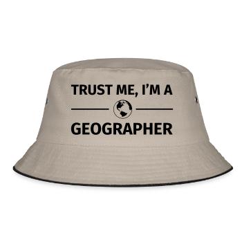 Trust me I'm a Geographer - Bucket Hat - khaki/black - Front
