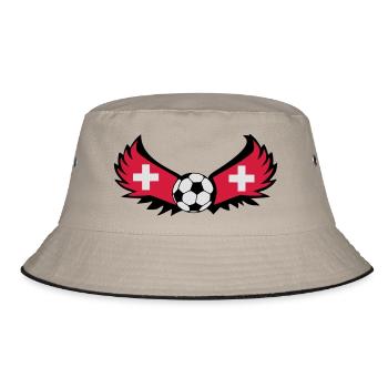 Schweizer Fussball - Bucket Hat - Khaki/Schwarz - Vorne