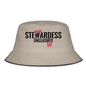 Wild stewardess unleashed - Bucket Hat - khaki/black - Front