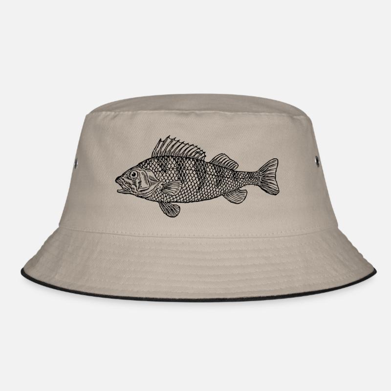 fish388 - Bucket Hat - Khaki/Schwarz