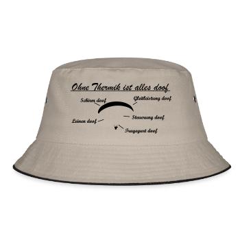 ohne thermik Geschenk - Bucket Hat - Khaki/Schwarz - Vorne