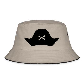 Pirate hat - Bucket Hat - khaki/black - Front