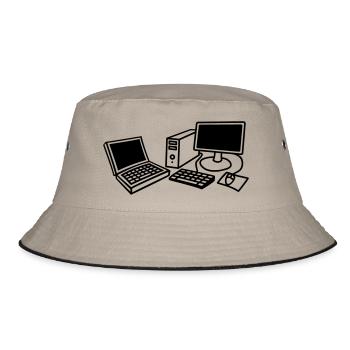 computers_1c - Bucket Hat - Khaki/Schwarz - Vorne