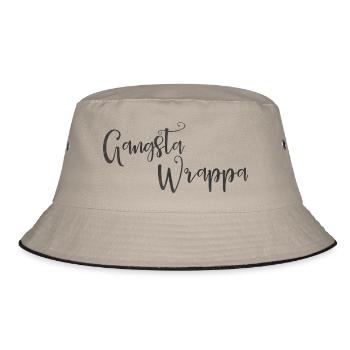 Lustiger HipHop für Weihnachten Gangsta Wrappa - Bucket Hat - Khaki/Schwarz - Vorne