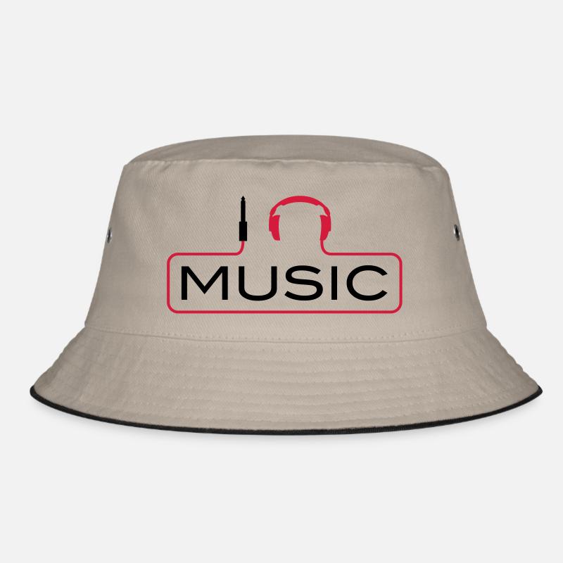 I love Techno Klinke Kopfhörer DJ music sound Bucket Hat