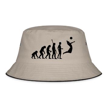evolution_volleyball - Bucket Hat - Khaki/Schwarz - Vorne