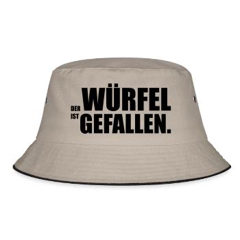 Der Würfel ist gefallen - Bucket Hat - Khaki/Schwarz - Vorne