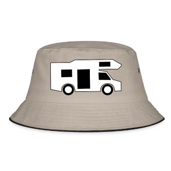Mobile home / gift - Bucket Hat - khaki/black - Front