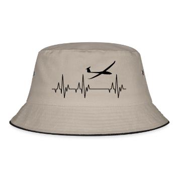 Heartbeat ECG glider glider aircraft - Bucket Hat - khaki/black - Front