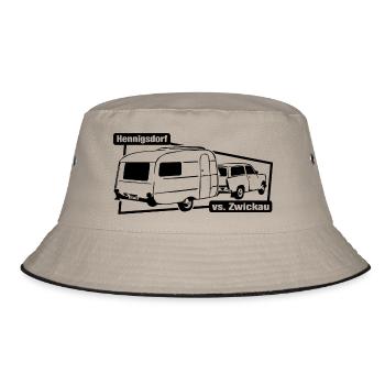 Qek Junior vs  Trabi Queck - Bucket Hat - Khaki/Schwarz - Vorne