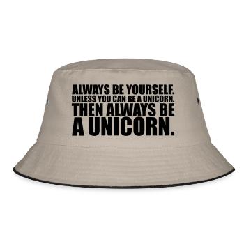 always be yourself unicorn funny - Bucket Hat - Khaki/Schwarz - Vorne
