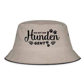 die mit den hunden geht - Bucket Hat - Khaki/Schwarz - Vorne