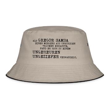Franz Kafka Gregor Samsa Verwandlung Ungeziefer - Bucket Hat - Khaki/Schwarz - Vorne