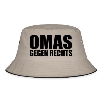 Omas gegen rechts - Bucket Hat - Khaki/Schwarz - Vorne