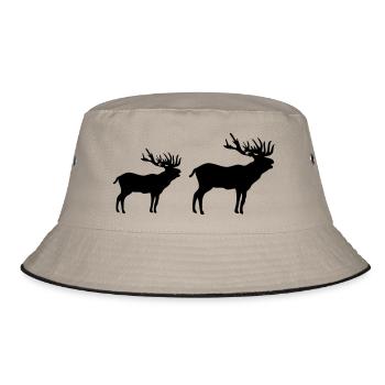 rehe silhouette - Bucket Hat - Khaki/Schwarz - Vorne