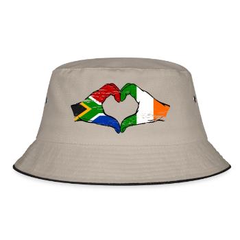 Afrique du Sud Drapeau Irlande mains forme de cœur utilisé - Bob - kaki/noir - Devant