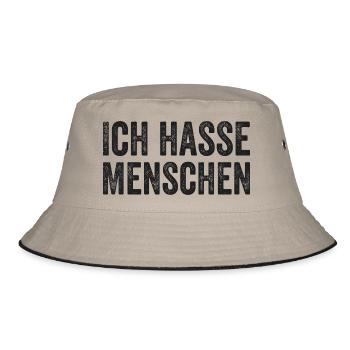I hate people - Bucket Hat - khaki/black - Front