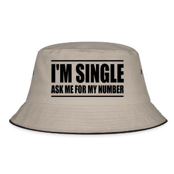 I'm single ask me for my number - Bob - kaki/noir - Devant