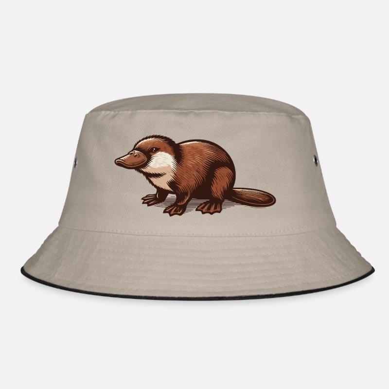 Schnabeltier - Bucket Hat - Khaki/Schwarz