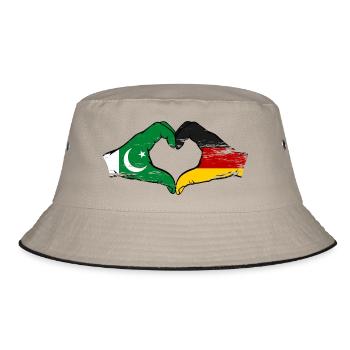 Pakistan Germany Flag Hands Heart - Bucket Hat - khaki/black - Front
