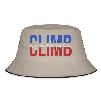 der flur ist lava bouldern klettern climb retro - Bucket Hat - Khaki/Schwarz - Vorne