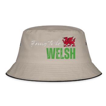 Stolzer Waliser, ich liebe Wales - Bucket Hat - Khaki/Schwarz - Vorne